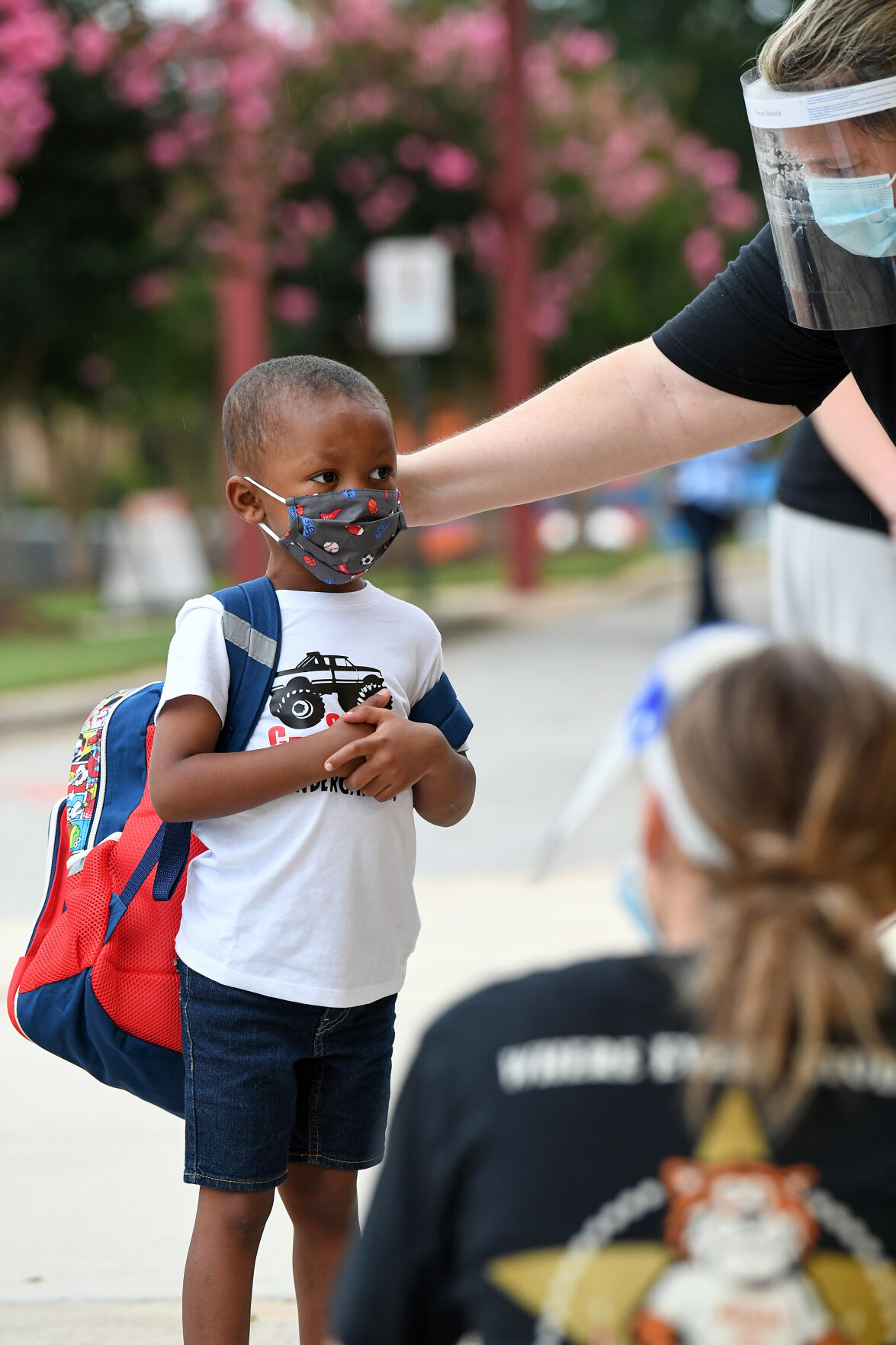 First Day of School. Carer Brooks arrives at East North Street Academy